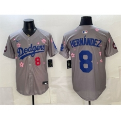 Los Angeles Dodgers 8 Enrique Hernandez Grey 2025 Tokyo Series Limited Stitched Baseball Jersey