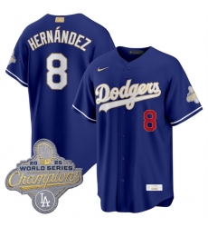 Los Angeles Dodgers 8 Enrique Hernández Royal 2026 Alternate Gold Collection Stadium Stitched Baseball Jersey