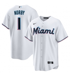 Connor Norby Miami Marlins Home Jersey White Connor Norby Miami Marlins Home Jersey White