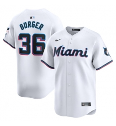 Jake Burger Miami Marlins Home Limited Player Jersey White Jake Burger Miami Marlins Home Limited Player Jersey White