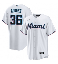 Jake Burger Miami Marlins Home Team Jersey White Jake Burger Miami Marlins Home Team Jersey White