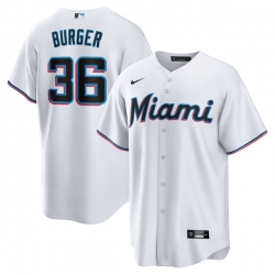 Jake Burger Miami Marlins Home Team Jersey White