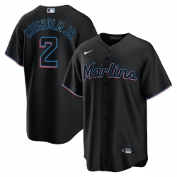 Jazz Chisholm Jr Miami Marlins Alternate Player Jersey Black White