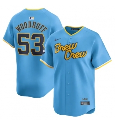 Brandon Woodruff Milwaukee Brewers City Connect Limited Player Jersey Powder Blue Brandon Woodruff Milwaukee Brewers City Connect Limited Player Jersey Powder Blue