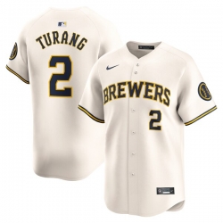 Brice Turang Milwaukee Brewers Home Limited Player Jersey Cream