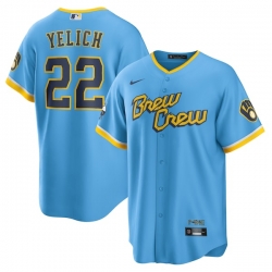 Christian Yelich Milwaukee Brewers 2022 City Connect Player Jersey Powder Blue