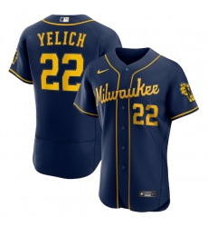 Christian Yelich Milwaukee Brewers Alternate Authentic Player Jersey Navy Christian Yelich Milwaukee Brewers Alternate Authentic Player Jersey Navy