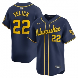 Christian Yelich Milwaukee Brewers Alternate Limited Player Jersey Navy