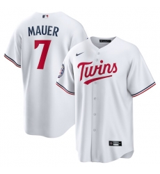 Joe Mauer Minnesota Twins 2024 Baseball Hall Of Fame Home Player Jersey White Joe Mauer Minnesota Twins 2024 Baseball Hall Of Fame Home Player Jersey White