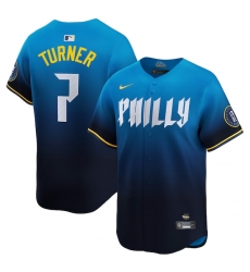 Trea Turner Philadelphia Phillies City Connect Limited Jersey Blue Trea Turner Philadelphia Phillies City Connect Limited Jersey Blue
