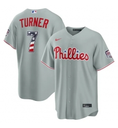 Trea Turner Philadelphia Phillies Usa 250 Fourth Of July Road Stadium Jersey Gray Trea Turner Philadelphia Phillies Usa 250 Fourth Of July Road Stadium Jersey Gray