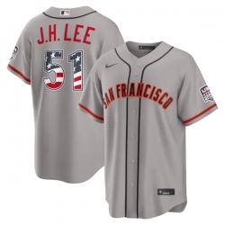 Jung Hoo Lee San Francisco Giants Usa 250 Fourth Of July Road Stadium Jersey Gray