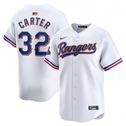 Evan Carter Texas Rangers 2024 Gold Collection Limited Player Jersey White
