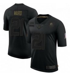 Cleveland Browns 21 Denzel Ward Black 2020 Salute To Service Jersey
