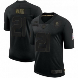 Cleveland Browns 21 Denzel Ward Black 2020 Salute To Service Jersey