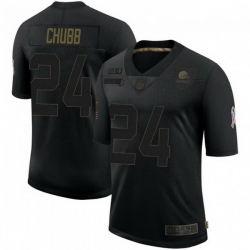 Cleveland Browns 24 Nick Chubb Black 2020 Salute To Service Jersey
