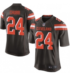 Cleveland Browns 24 Nick Chubb Game Brown Team Color NFL Jersey