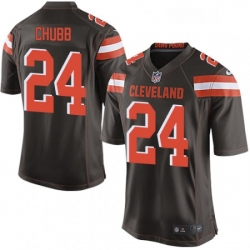 Cleveland Browns 24 Nick Chubb Game Brown Team Color NFL Jersey