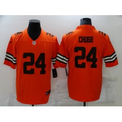 Cleveland Browns 24 Nick Chubb Orange Inverted Legend Limited Jersey