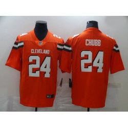 Cleveland Browns 24 Nick Chubb Orange Vapor Untouchable Limited Jersey