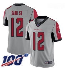 Atlanta Falcons 12 Mohamed Sanu Sr Silver Stitched Football Limited Inverted Legend 100th Season Jersey