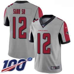 Atlanta Falcons 12 Mohamed Sanu Sr Silver Stitched Football Limited Inverted Legend 100th Season Jersey