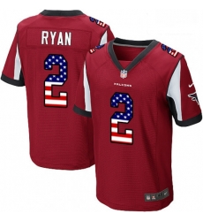 Atlanta Falcons 2 Matt Ryan Elite Red Home USA Flag Fashion NFL Jersey Atlanta Falcons 2 Matt Ryan Elite Red Home USA Flag Fashion NFL Jersey