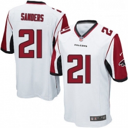Atlanta Falcons 21 Deion Sanders Game White NFL Jersey