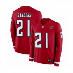 Atlanta Falcons 21 Deion Sanders Limited Red Therma Long Sleeve NFL Jersey