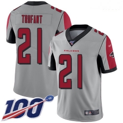 Atlanta Falcons 21 Desmond Trufant Silver Stitched Football Limited Inverted Legend 100th Season Jersey