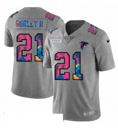 Atlanta Falcons 21 Todd Gurley II Multi Color 2020 NFL Crucial Catch NFL Jersey Greyheather