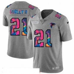 Atlanta Falcons 21 Todd Gurley II Multi Color 2020 NFL Crucial Catch NFL Jersey Greyheather