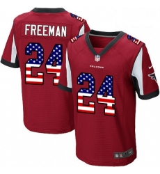 Atlanta Falcons 24 Devonta Freeman Elite Red Home USA Flag Fashion NFL Jersey Atlanta Falcons 24 Devonta Freeman Elite Red Home USA Flag Fashion NFL Jersey