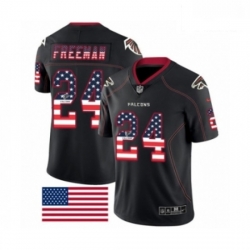 Atlanta Falcons 24 Devonta Freeman Limited Black Rush USA Flag NFL Jersey