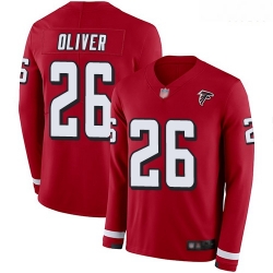 Atlanta Falcons 26 Isaiah Oliver Red Team Color Stitched Football Limited Therma Long Sleeve Jersey