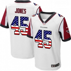 Atlanta Falcons 45 Deion Jones Elite White Road USA Flag Fashion NFL Jersey