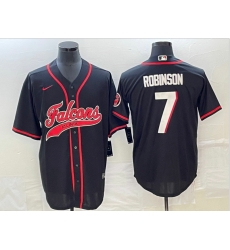 Atlanta Falcons 7 Bijan Robinson Black With Patch Cool Base Stitched Baseball Jersey