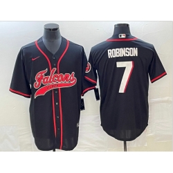 Atlanta Falcons 7 Bijan Robinson Black With Patch Cool Base Stitched Baseball Jersey