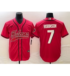 Atlanta Falcons 7 Bijan Robinson Red With Patch Cool Base Stitched Baseball Jersey
