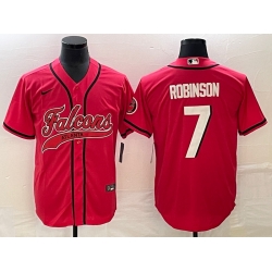 Atlanta Falcons 7 Bijan Robinson Red With Patch Cool Base Stitched Baseball Jersey
