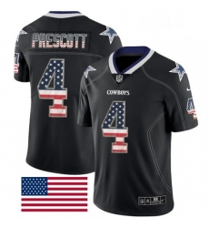 Dallas Cowboys 4 Dak Prescott Limited Black Rush USA Flag NFL Jersey