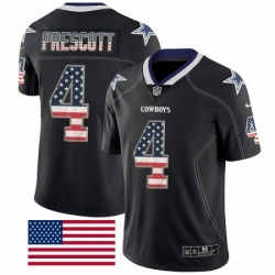 Dallas Cowboys 4 Dak Prescott Limited Black Rush USA Flag NFL Jersey