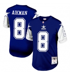 Dallas Cowboys 8 Troy Aikman Navy 1995 Mitchell and Ness Stitched Football Jersey
