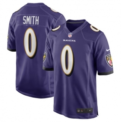 Baltimore Ravens 0 Roquan Smith Purple Game Football Jersey