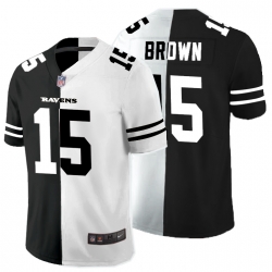 Baltimore Ravens 15 Marquise Brown Black And White Split Vapor Untouchable Limited Jersey