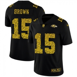Baltimore Ravens 15 Marquise Brown Leopard Print Fashion Vapor Limited NFL Jersey Black