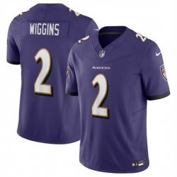 Baltimore Ravens 2 Nate Wiggins Purple F U S E Vapor Limited Football Jersey