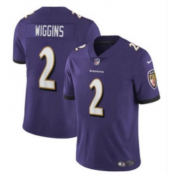 Baltimore Ravens 2 Nate Wiggins Purple Vapor Limited Football Jersey
