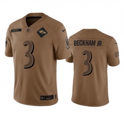 Baltimore Ravens 3 Odell Beckham Jr 2023 Brown Salute To Service Limited Jersey