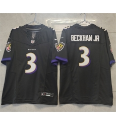 Baltimore Ravens 3 Odell Beckham Jr Black 2023 F U S E Vapor Untouchable Stitched Football Jersey